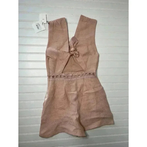 Sandro Tie Back Helia Romper Blush Pink 36 Small 4 NEW - Picture 4 of 7